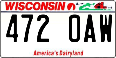 WI license plate 472OAW