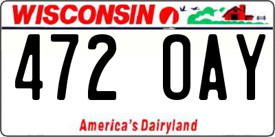 WI license plate 472OAY