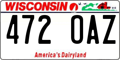 WI license plate 472OAZ
