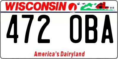 WI license plate 472OBA