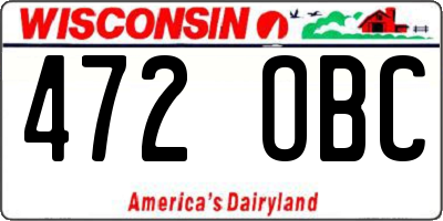 WI license plate 472OBC
