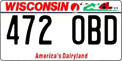 WI license plate 472OBD