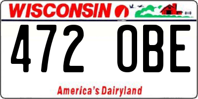 WI license plate 472OBE