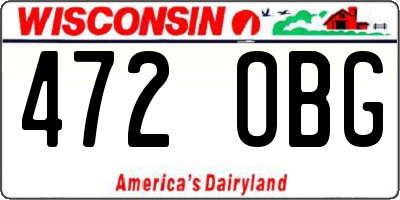 WI license plate 472OBG