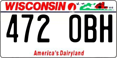 WI license plate 472OBH