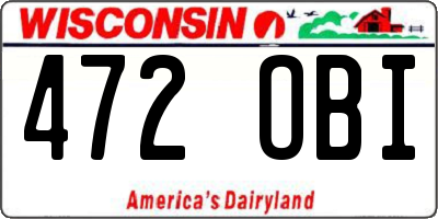 WI license plate 472OBI