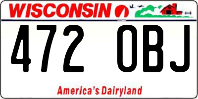 WI license plate 472OBJ