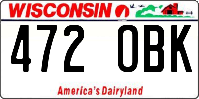 WI license plate 472OBK