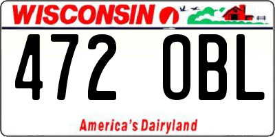 WI license plate 472OBL