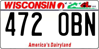 WI license plate 472OBN