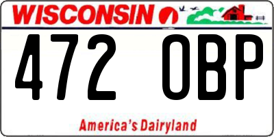 WI license plate 472OBP