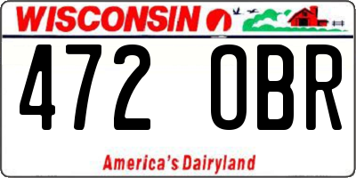 WI license plate 472OBR