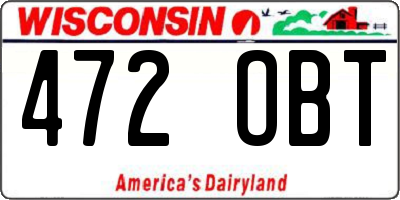 WI license plate 472OBT