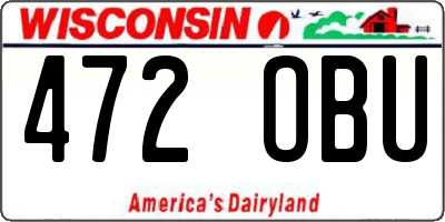 WI license plate 472OBU
