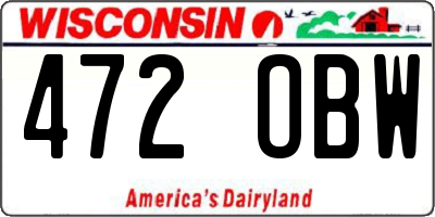 WI license plate 472OBW