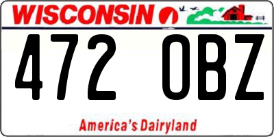 WI license plate 472OBZ