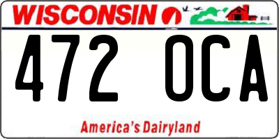 WI license plate 472OCA