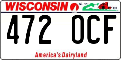 WI license plate 472OCF