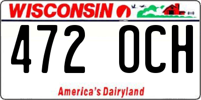 WI license plate 472OCH