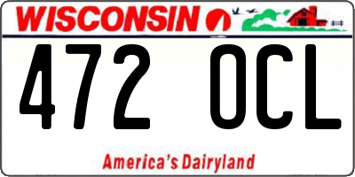 WI license plate 472OCL