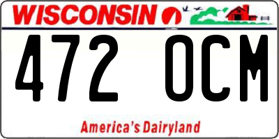 WI license plate 472OCM