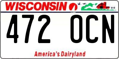 WI license plate 472OCN
