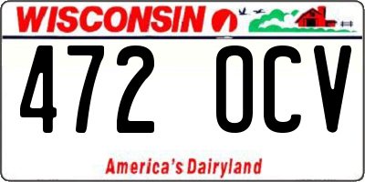 WI license plate 472OCV