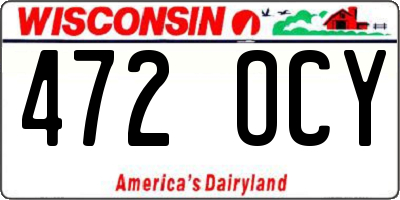 WI license plate 472OCY