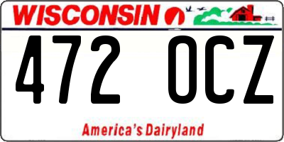 WI license plate 472OCZ