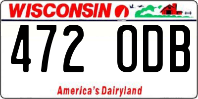 WI license plate 472ODB