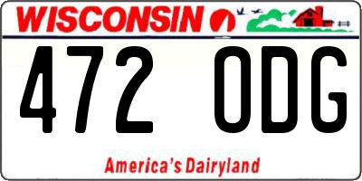 WI license plate 472ODG