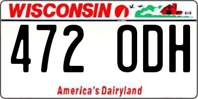 WI license plate 472ODH