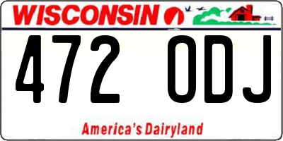 WI license plate 472ODJ
