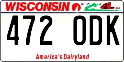 WI license plate 472ODK