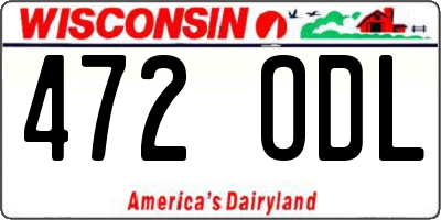 WI license plate 472ODL