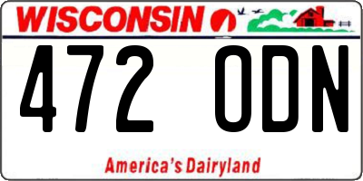 WI license plate 472ODN