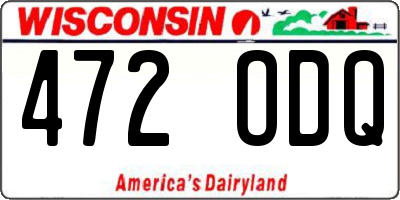 WI license plate 472ODQ