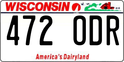 WI license plate 472ODR