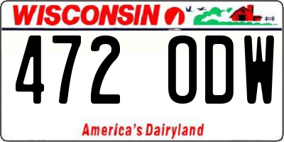 WI license plate 472ODW