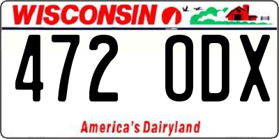 WI license plate 472ODX