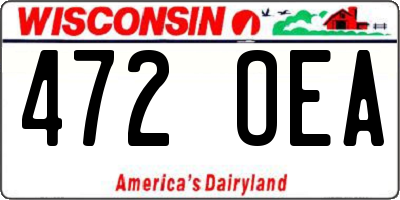 WI license plate 472OEA