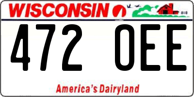 WI license plate 472OEE