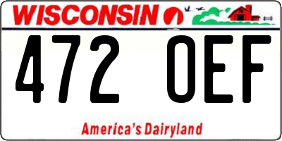 WI license plate 472OEF