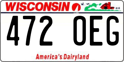 WI license plate 472OEG