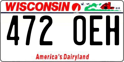 WI license plate 472OEH