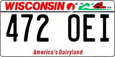 WI license plate 472OEI