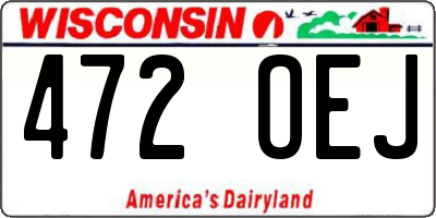 WI license plate 472OEJ