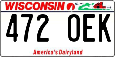 WI license plate 472OEK