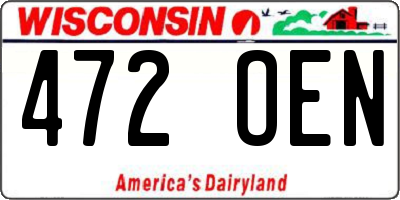 WI license plate 472OEN