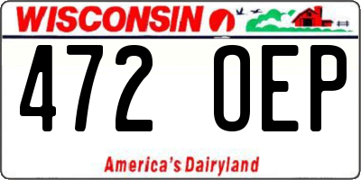 WI license plate 472OEP